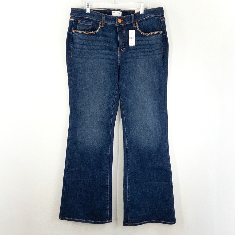 Lane Bryant Signature Boot Jeans Women 18 Long Dark Wash Mid Rise Stretch NWT